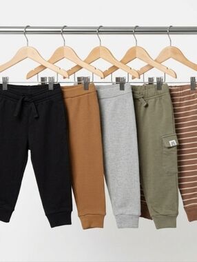 Boys 5-Pack Pants Bundle 9-12M: Carter's, Garanimals, Organic Rabbit+Bear